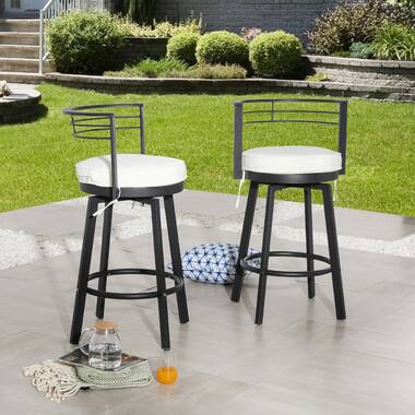 Outdoor swivel bar 2024 stools with backs